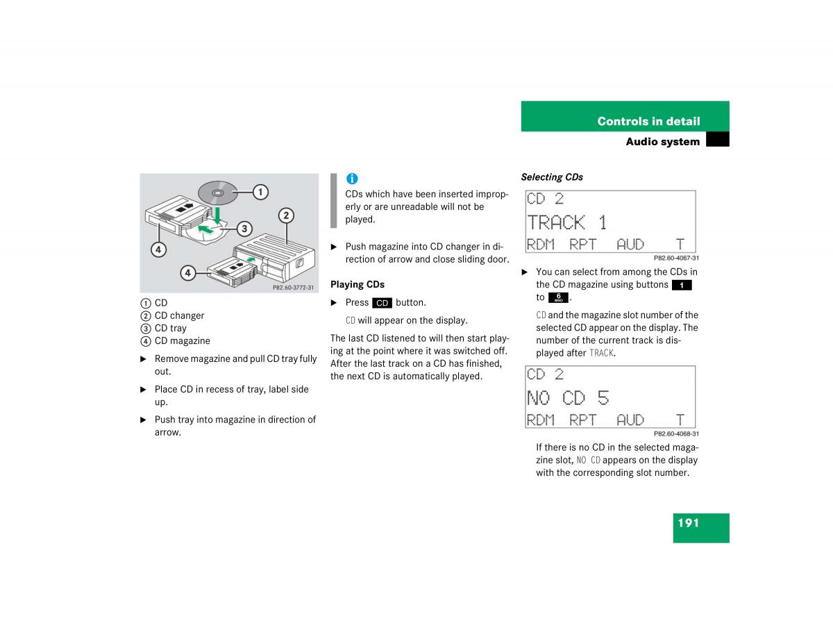 Mercedes Benz C Class W203 owners manual / page 191