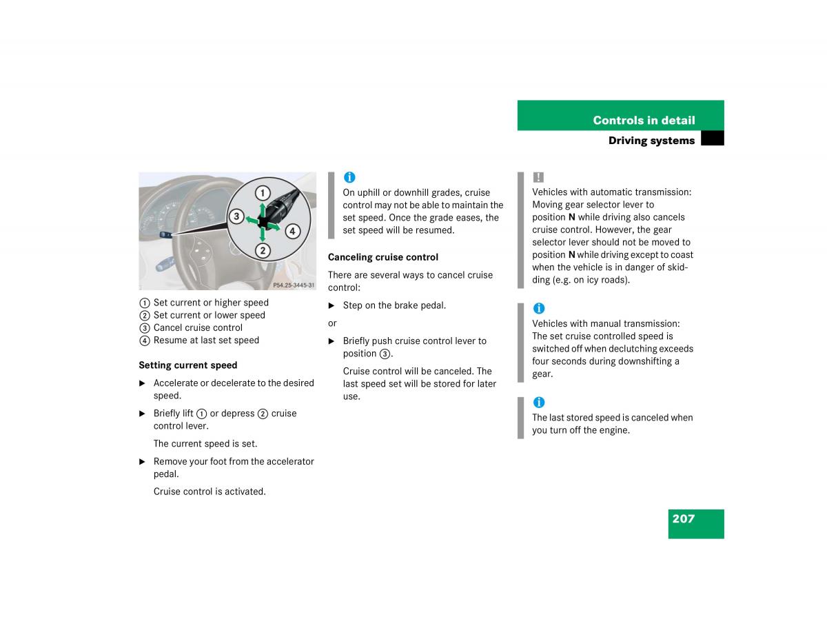 Mercedes Benz C Class W203 owners manual / page 207