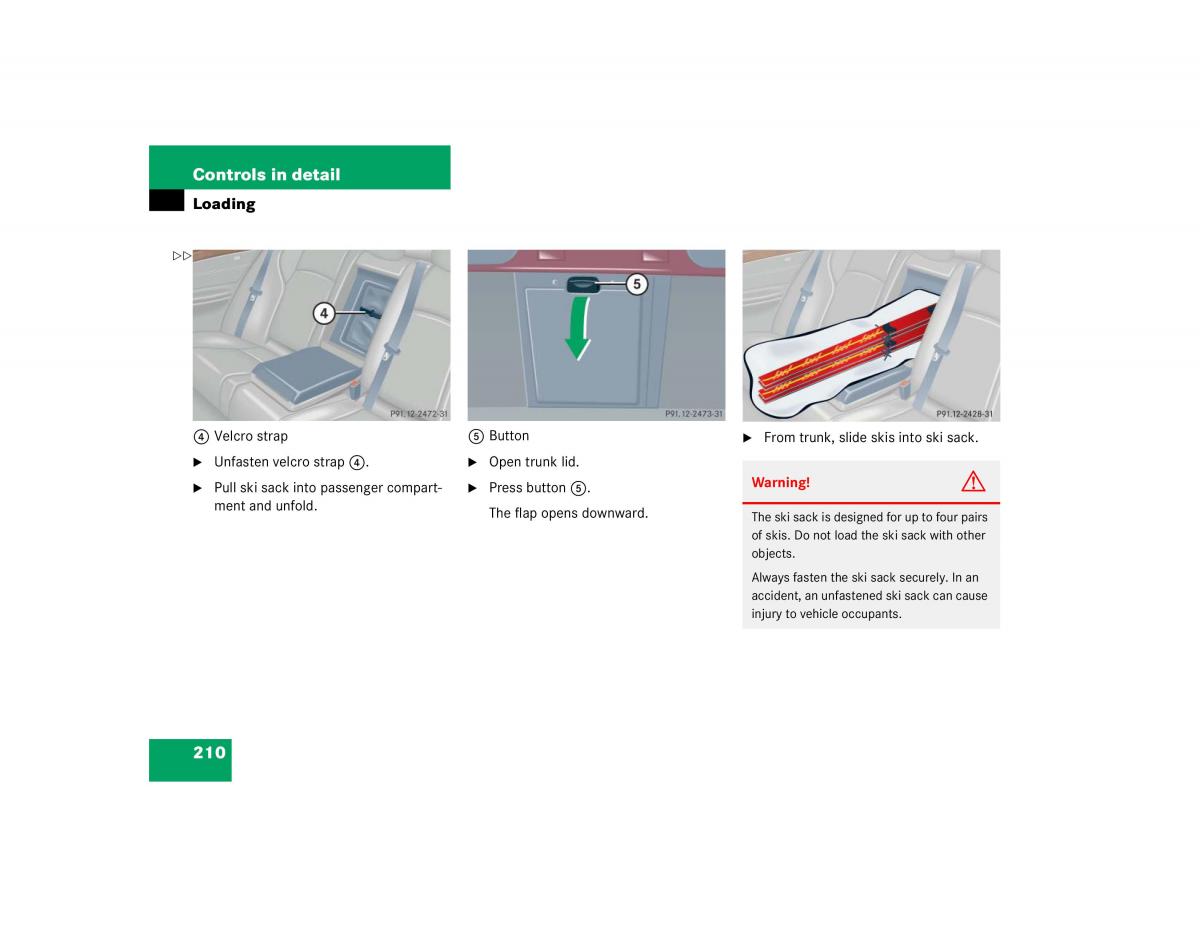 Mercedes Benz C Class W203 owners manual / page 210