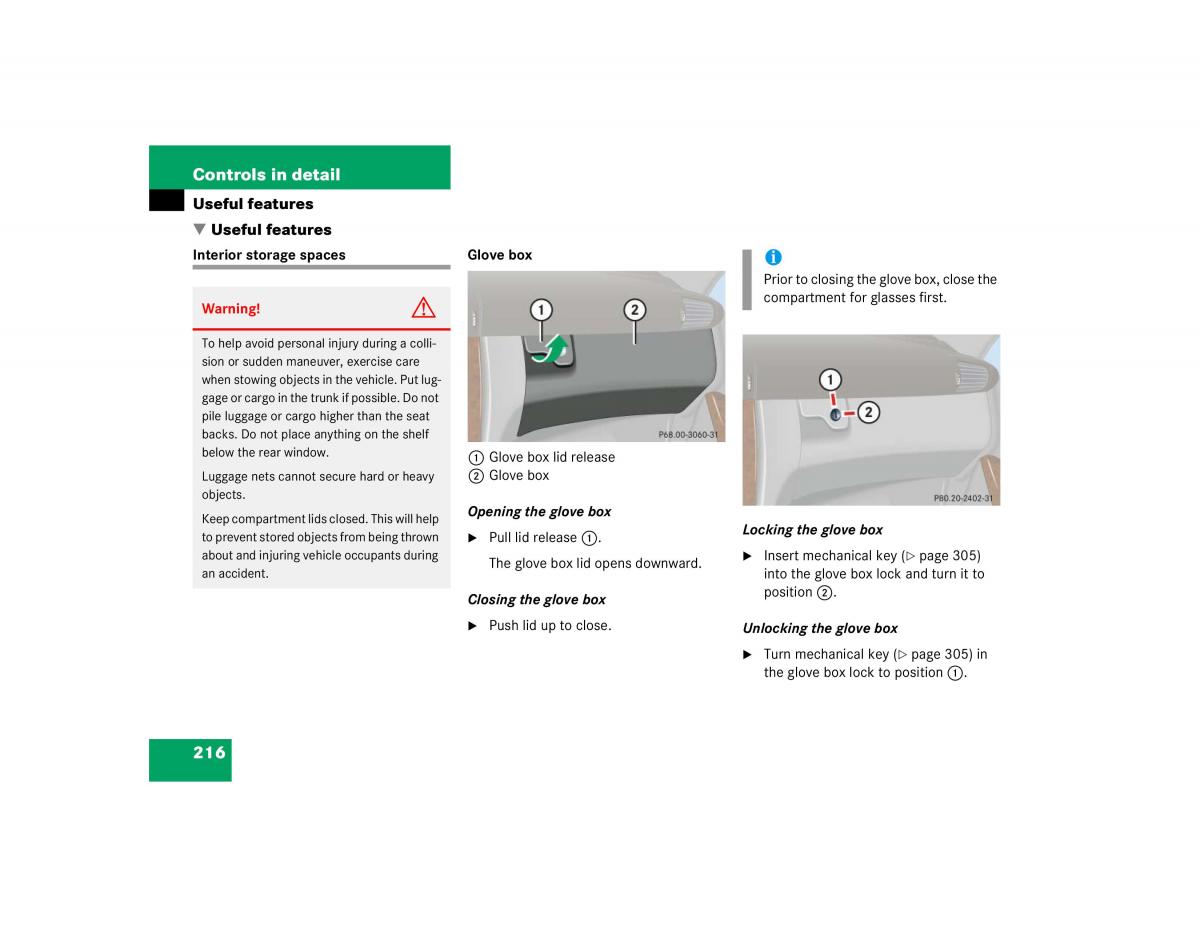 Mercedes Benz C Class W203 owners manual / page 216