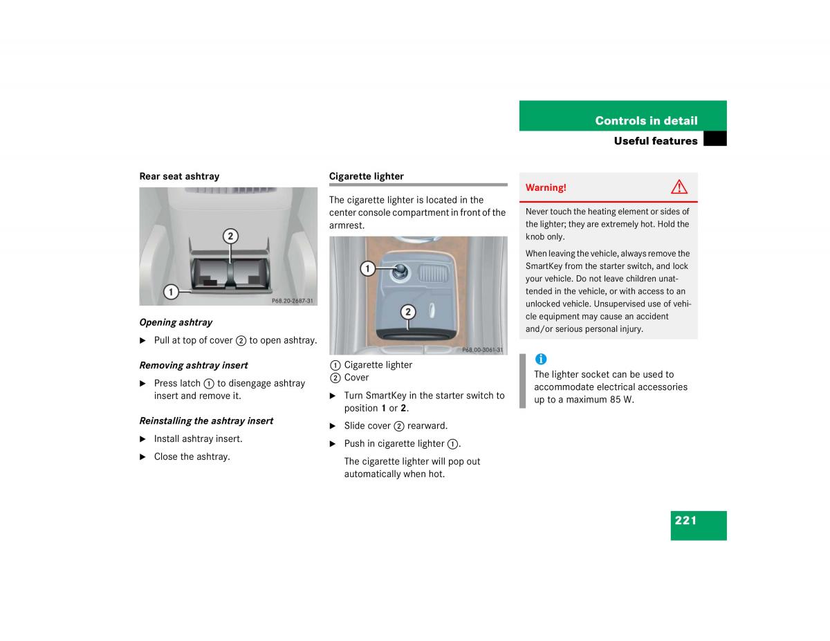 manual mercedes c mercedes benz c class w203 owners manual / page 221