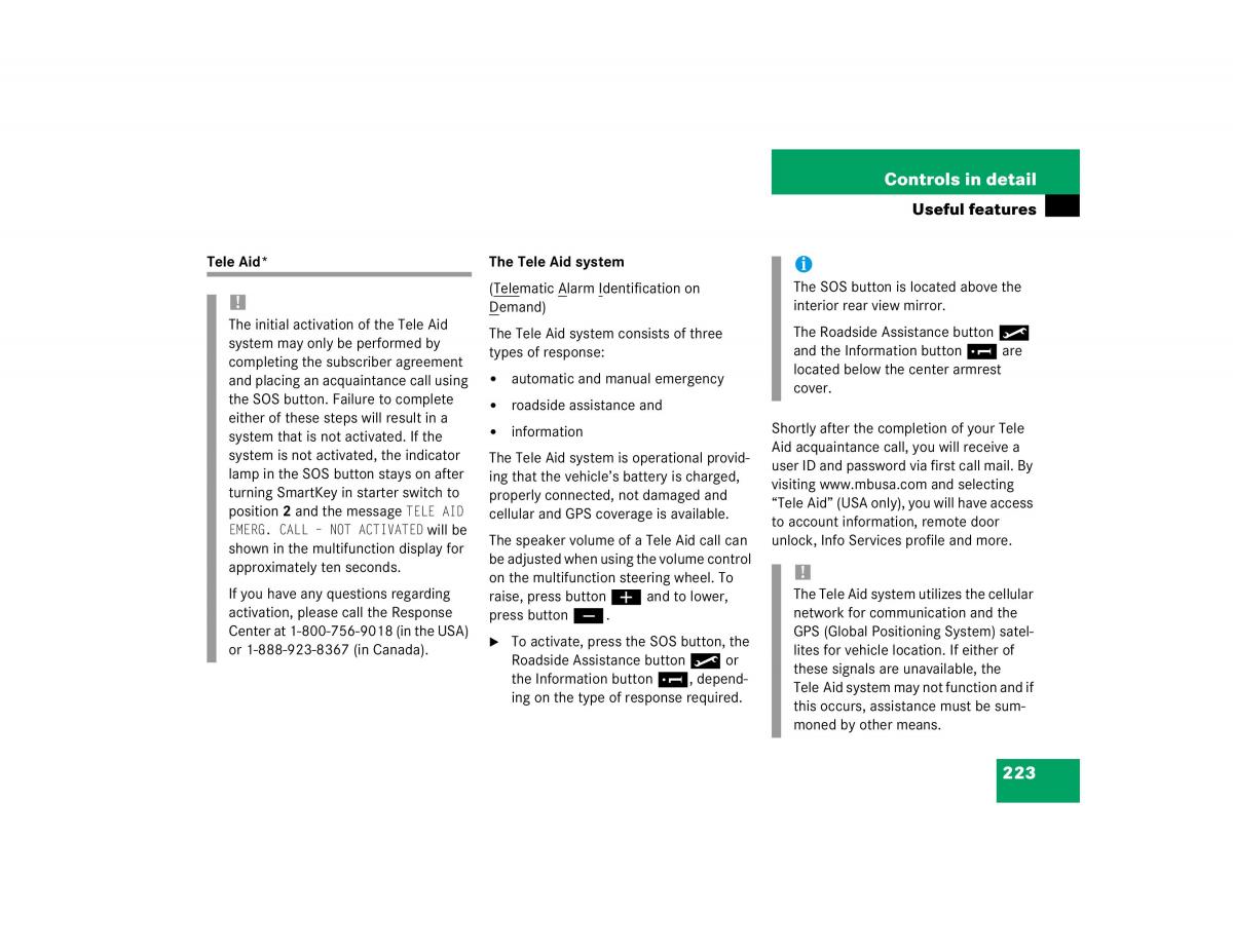 Mercedes Benz C Class W203 owners manual / page 223