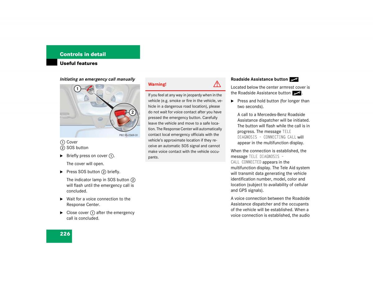 Mercedes Benz C Class W203 owners manual / page 226