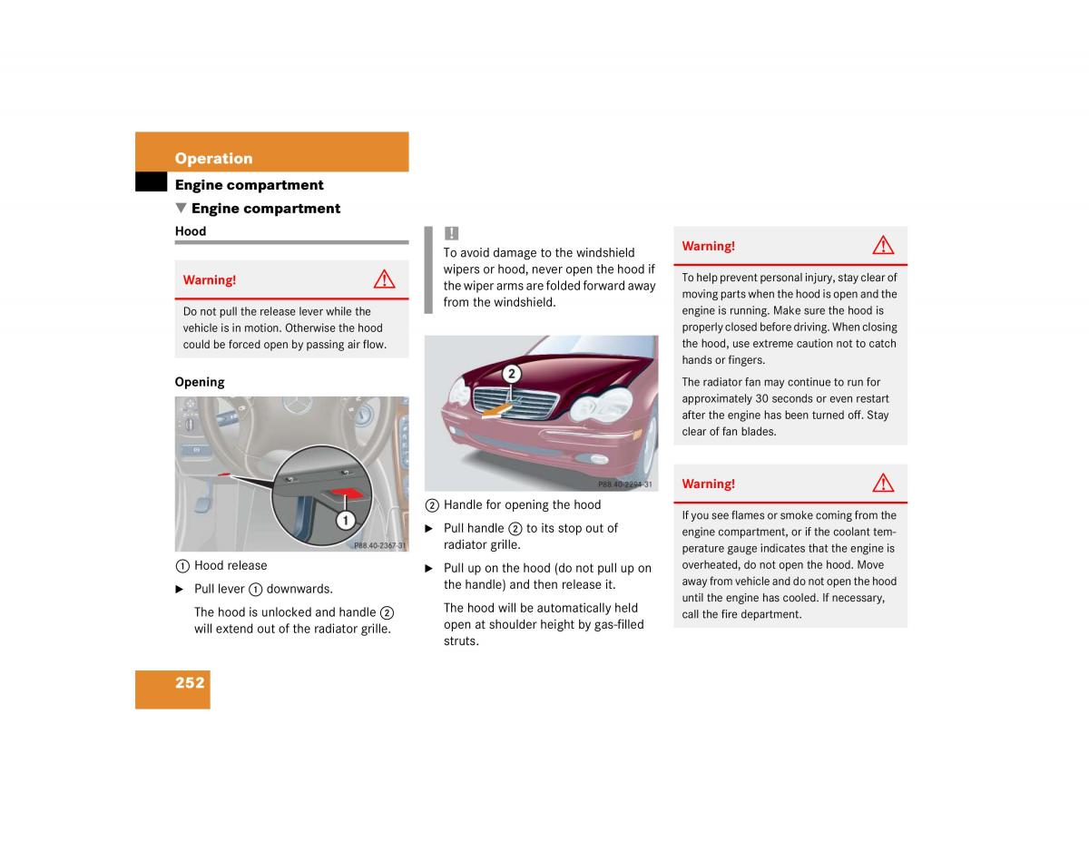 Mercedes Benz C Class W203 owners manual / page 252