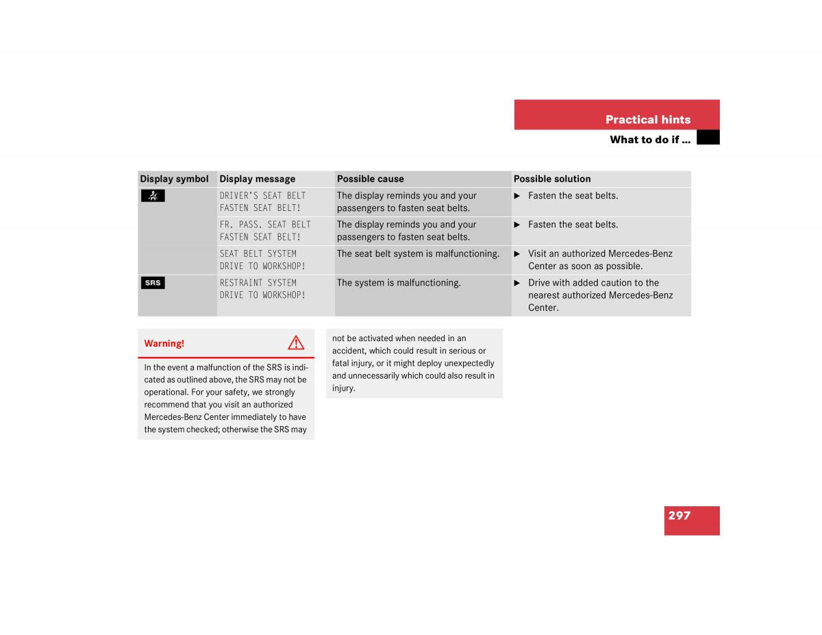 manual mercedes c mercedes benz c class w203 owners manual / page 297