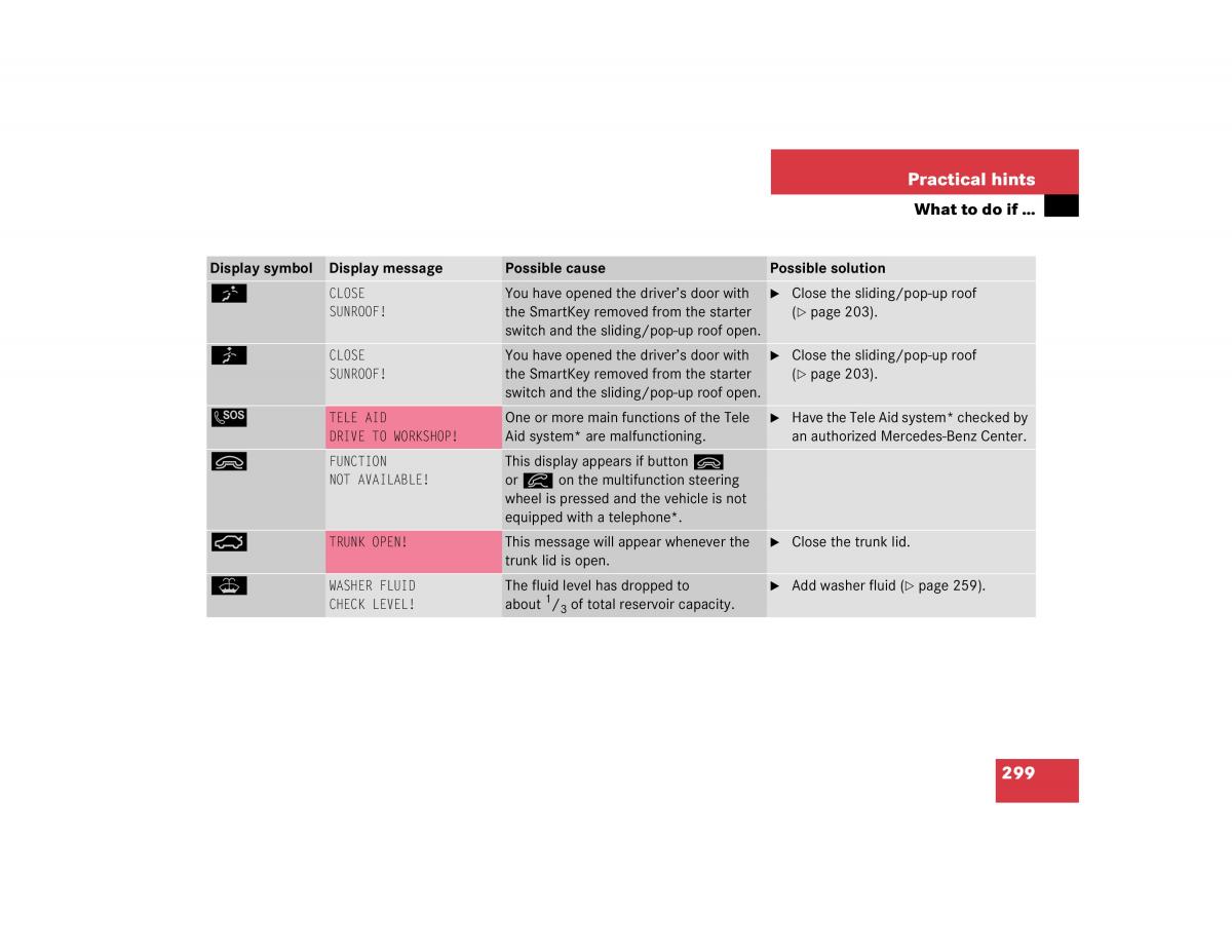 Mercedes Benz C Class W203 owners manual / page 299