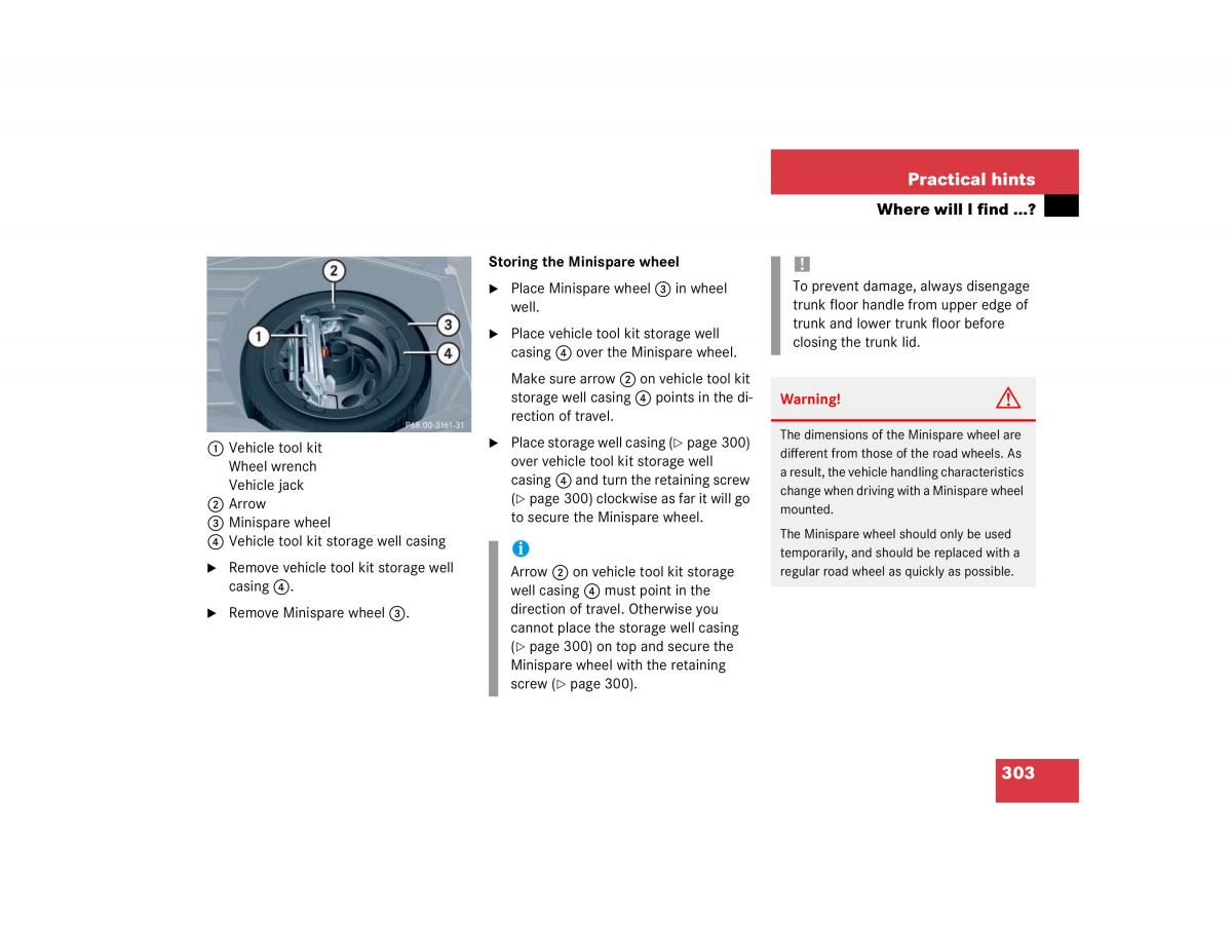 Mercedes Benz C Class W203 owners manual / page 303