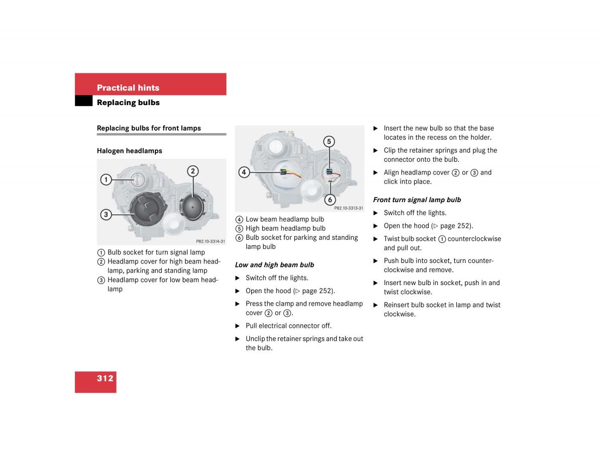 manual mercedes c mercedes benz c class w203 owners manual / page 312