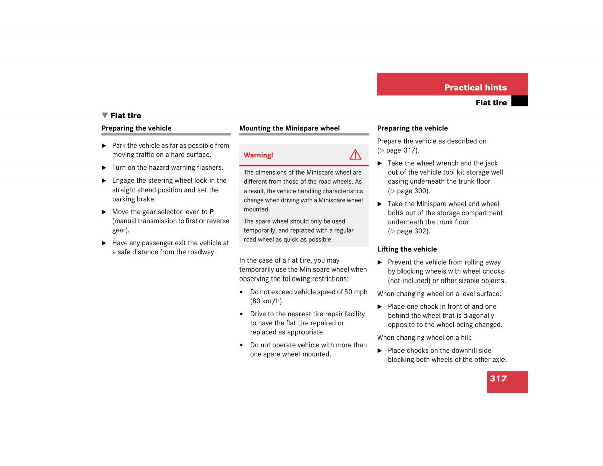 Mercedes Benz C Class W203 owners manual / page 317