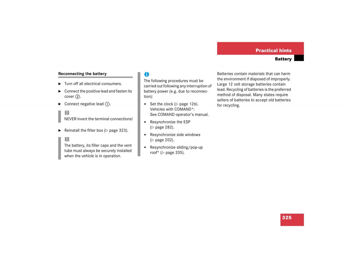 Mercedes Benz C Class W203 owners manual / page 325