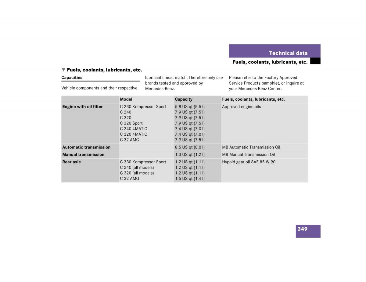 Mercedes Benz C Class W203 owners manual / page 349