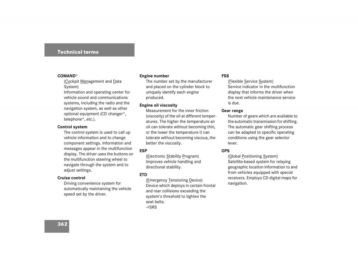 Mercedes Benz C Class W203 owners manual / page 362