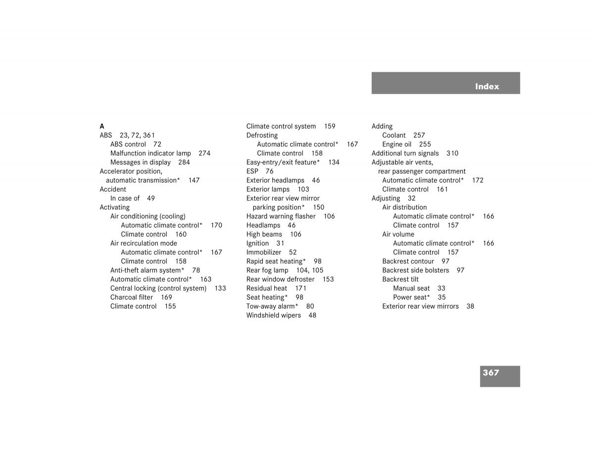 Mercedes Benz C Class W203 owners manual / page 367