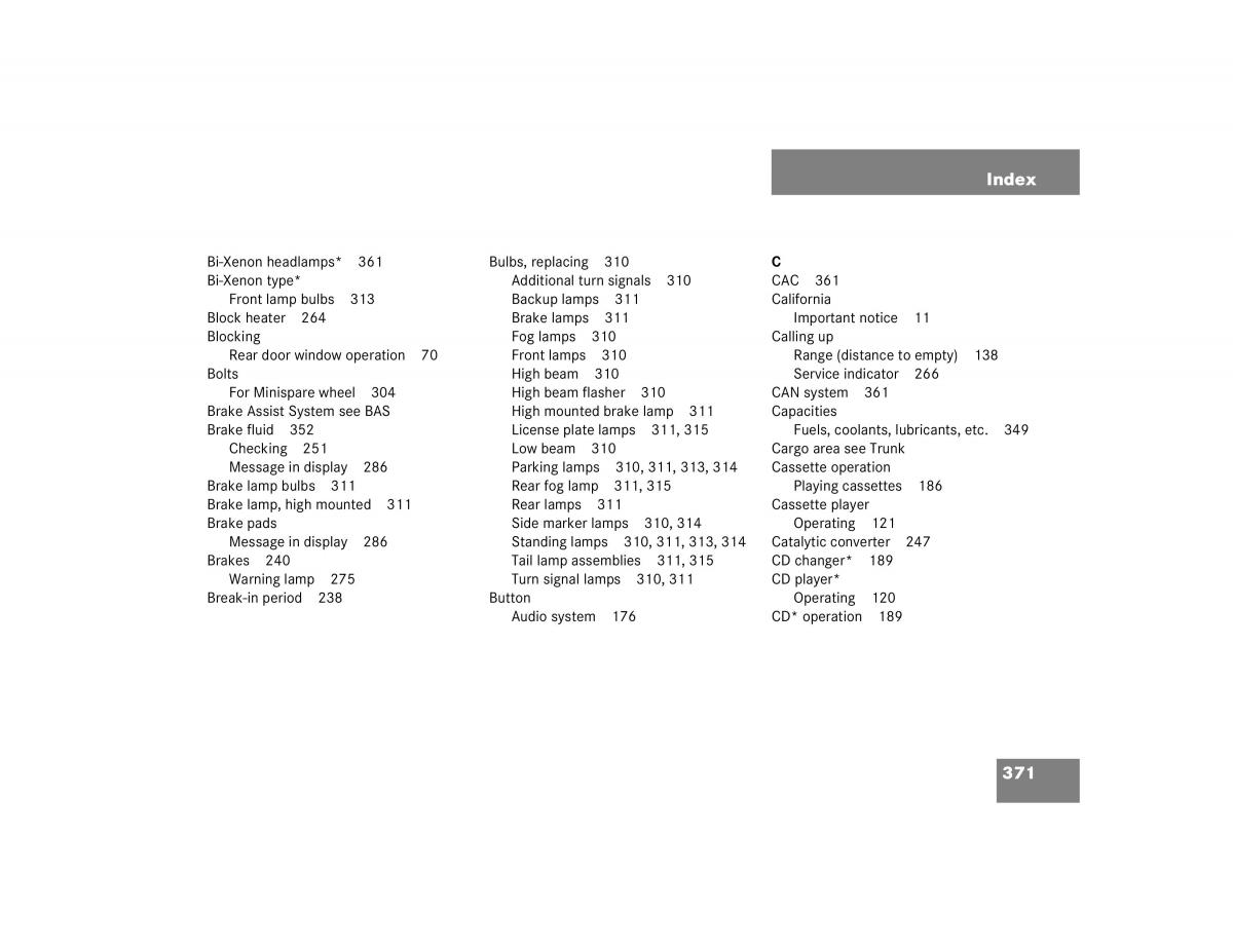 Mercedes Benz C Class W203 owners manual / page 371