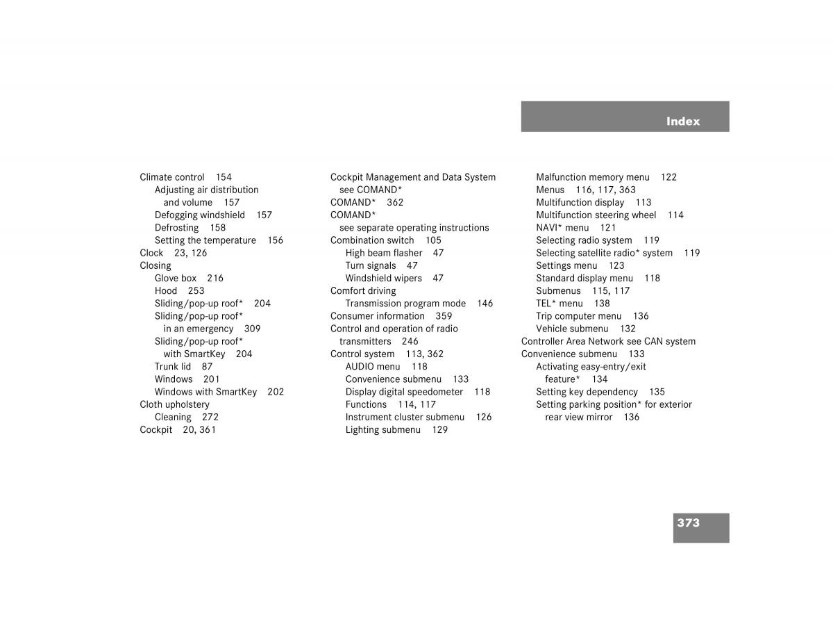 manual mercedes c mercedes benz c class w203 owners manual / page 373