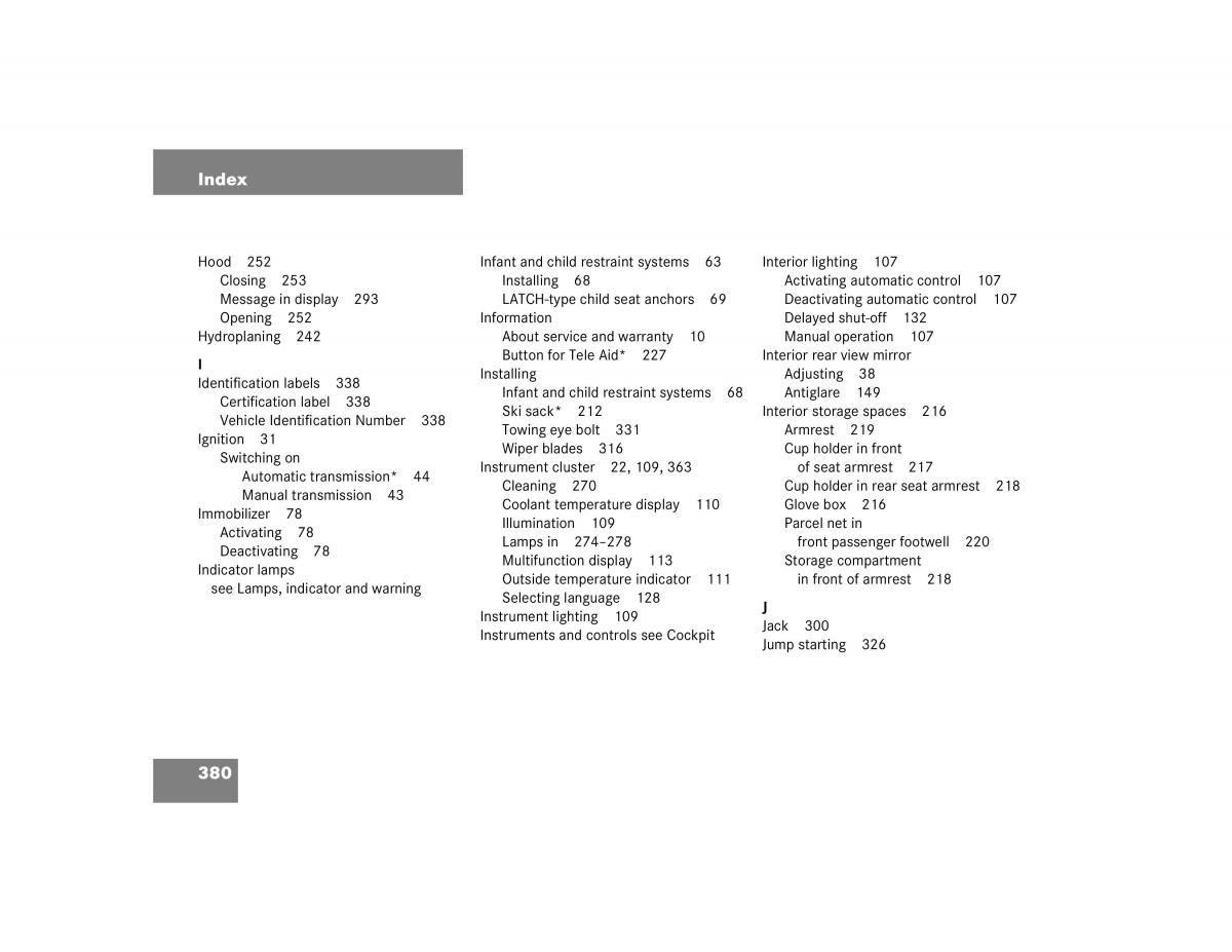 manual mercedes c mercedes benz c class w203 owners manual / page 380