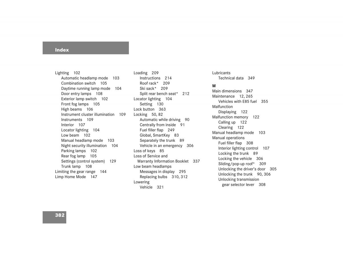 manual mercedes c mercedes benz c class w203 owners manual / page 382