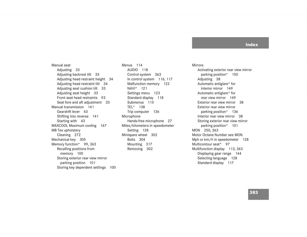 manual mercedes c mercedes benz c class w203 owners manual / page 383