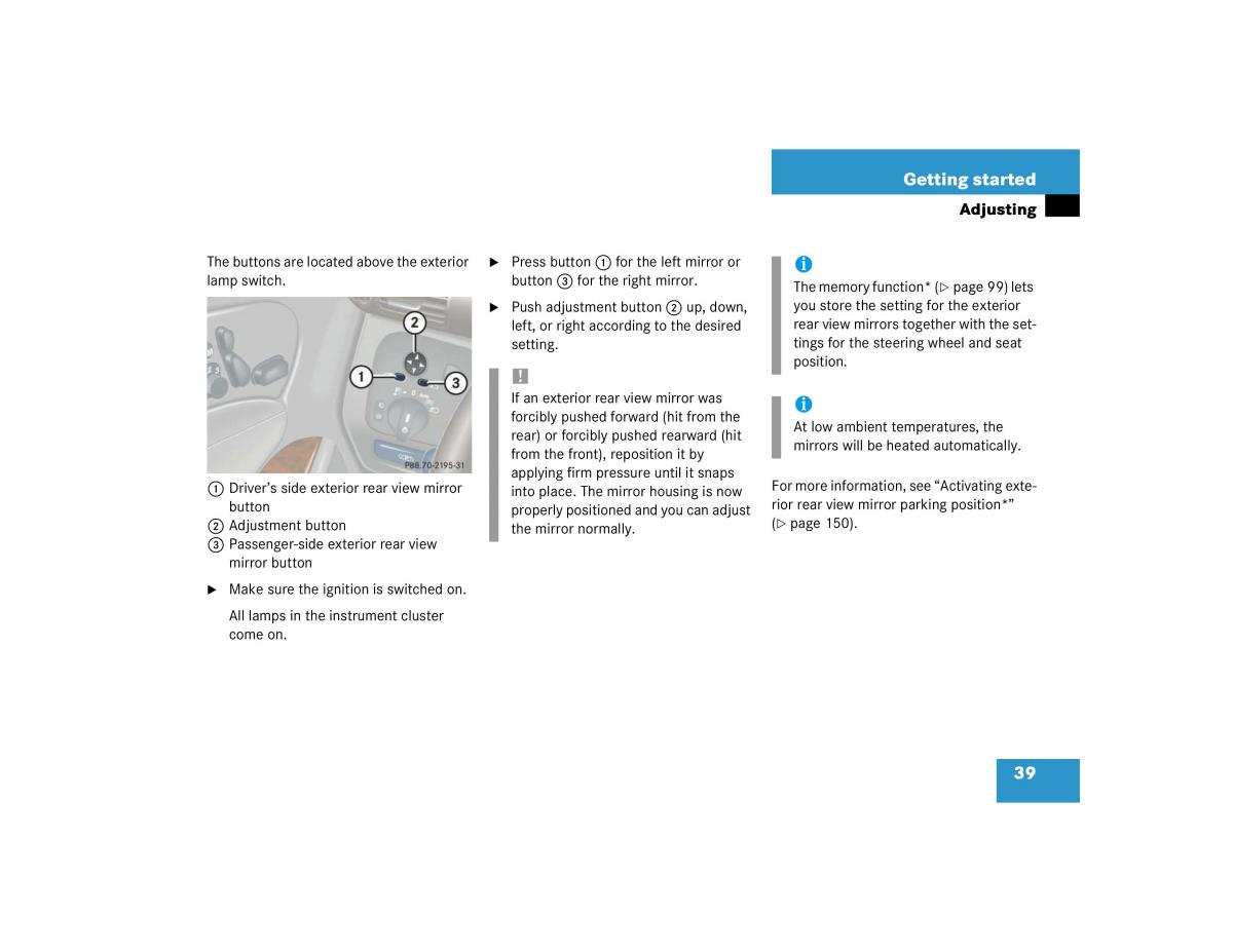 Mercedes Benz C Class W203 owners manual / page 39