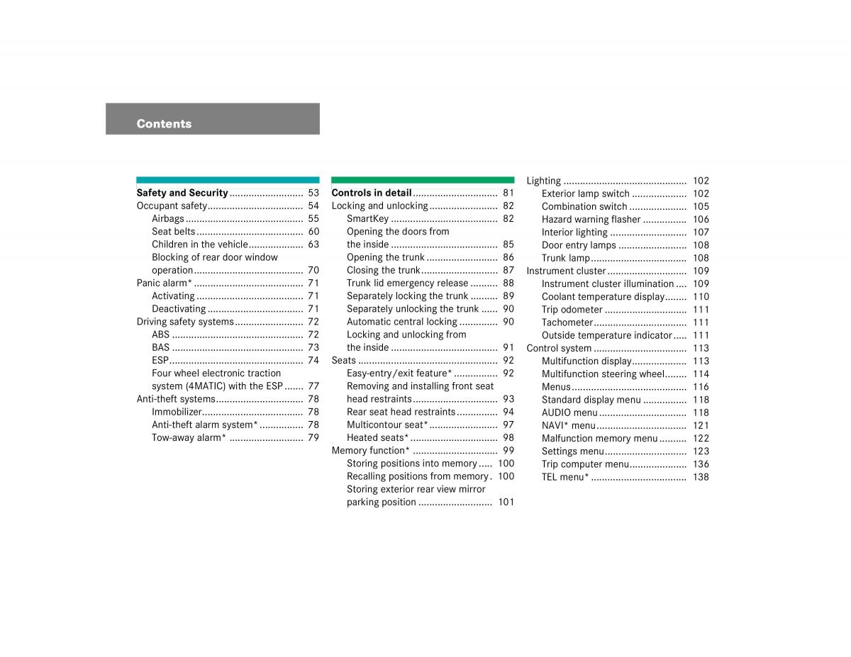 manual mercedes c mercedes benz c class w203 owners manual / page 4