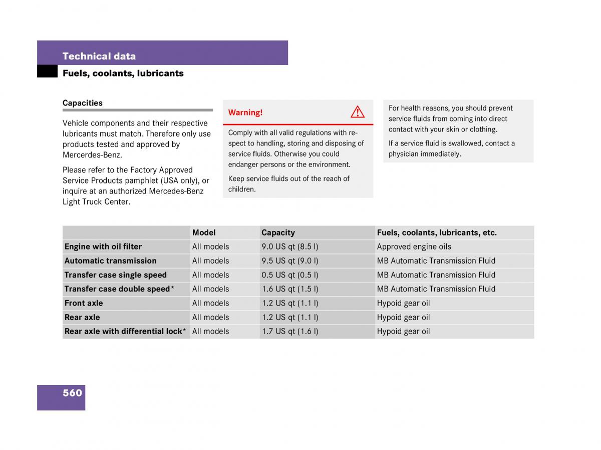 Mercedes Benz GL Class X164 owners manual / page 561