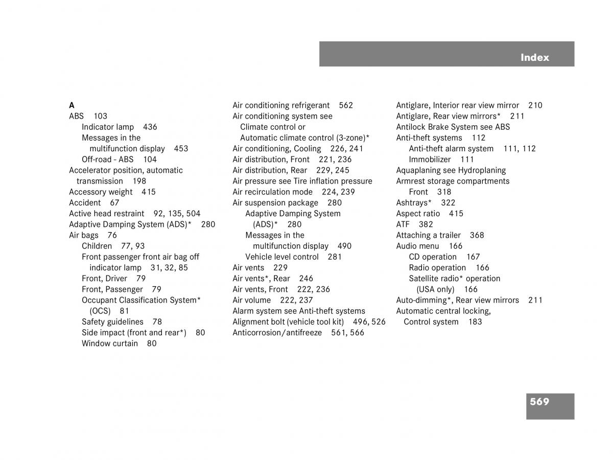 Mercedes Benz GL Class X164 owners manual / page 570