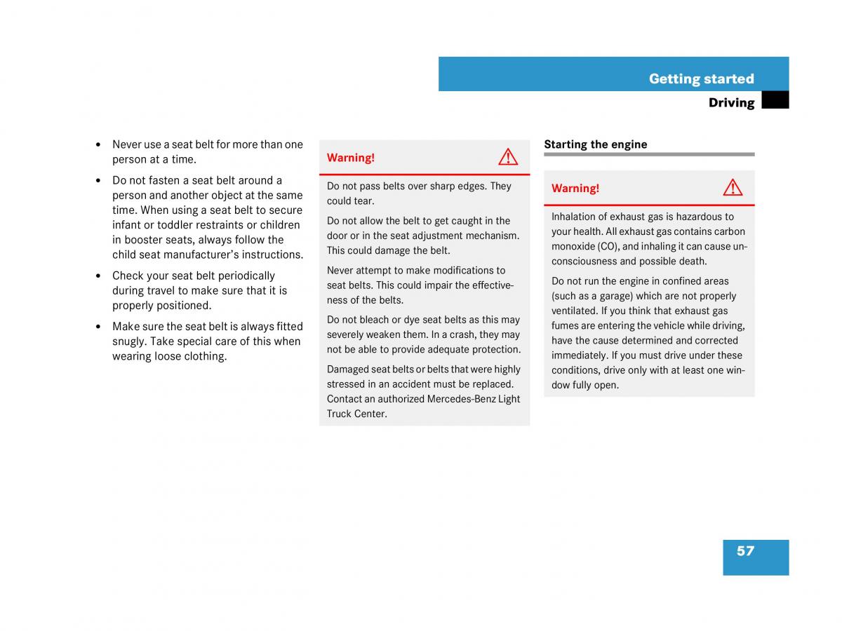 Mercedes Benz GL Class X164 owners manual / page 58