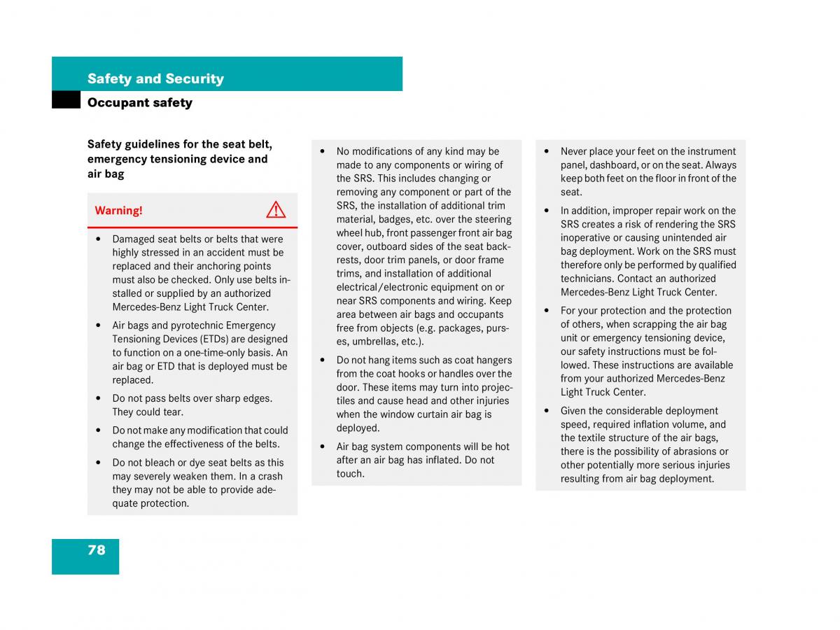 Mercedes Benz GL Class X164 owners manual / page 79