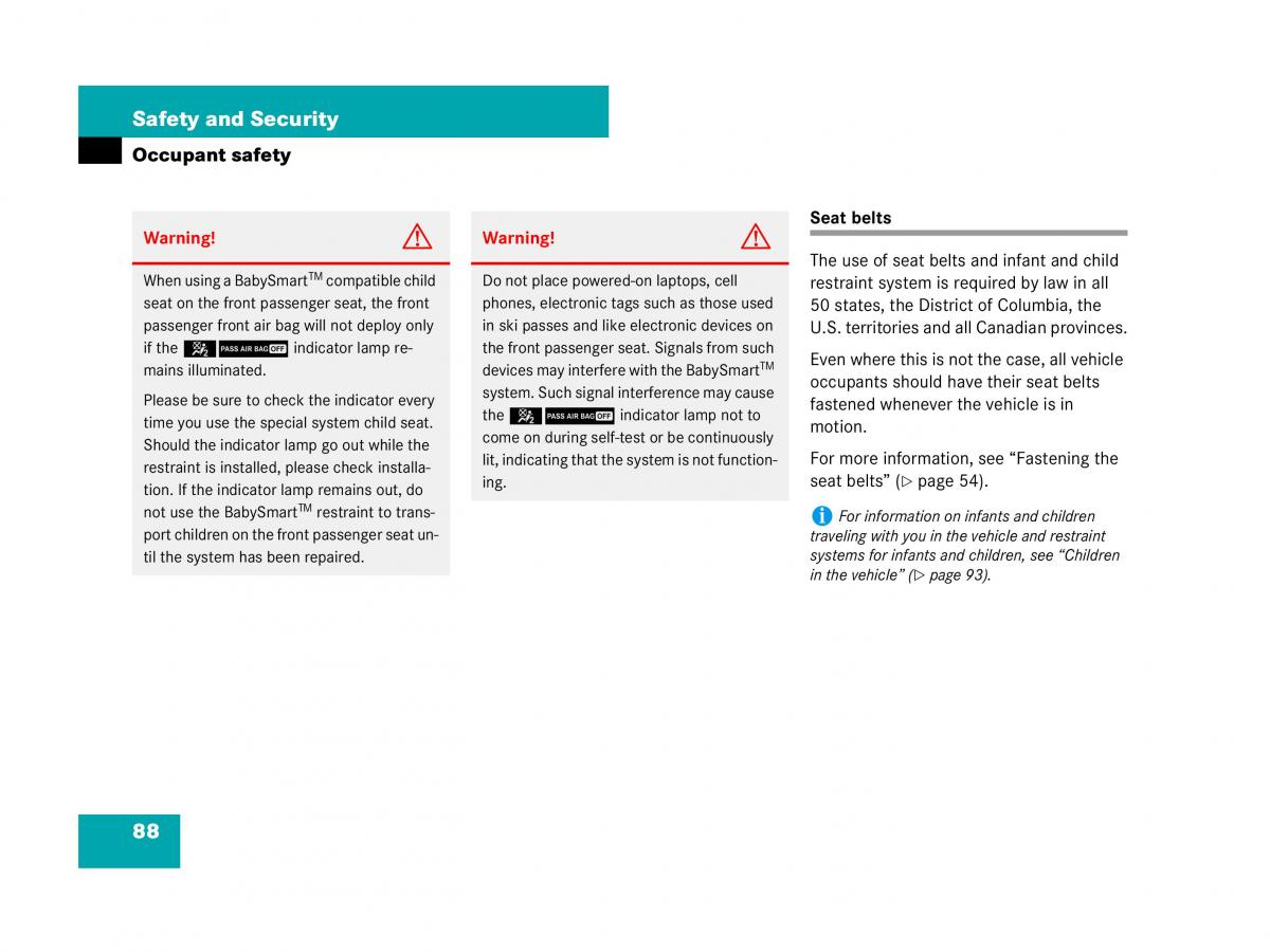 Mercedes Benz GL Class X164 owners manual / page 89