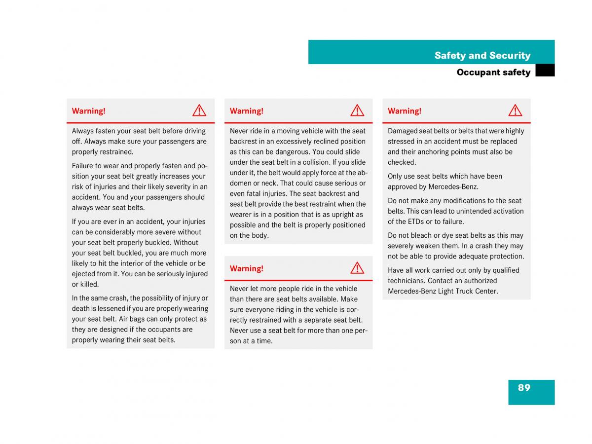 Mercedes Benz GL Class X164 owners manual / page 90