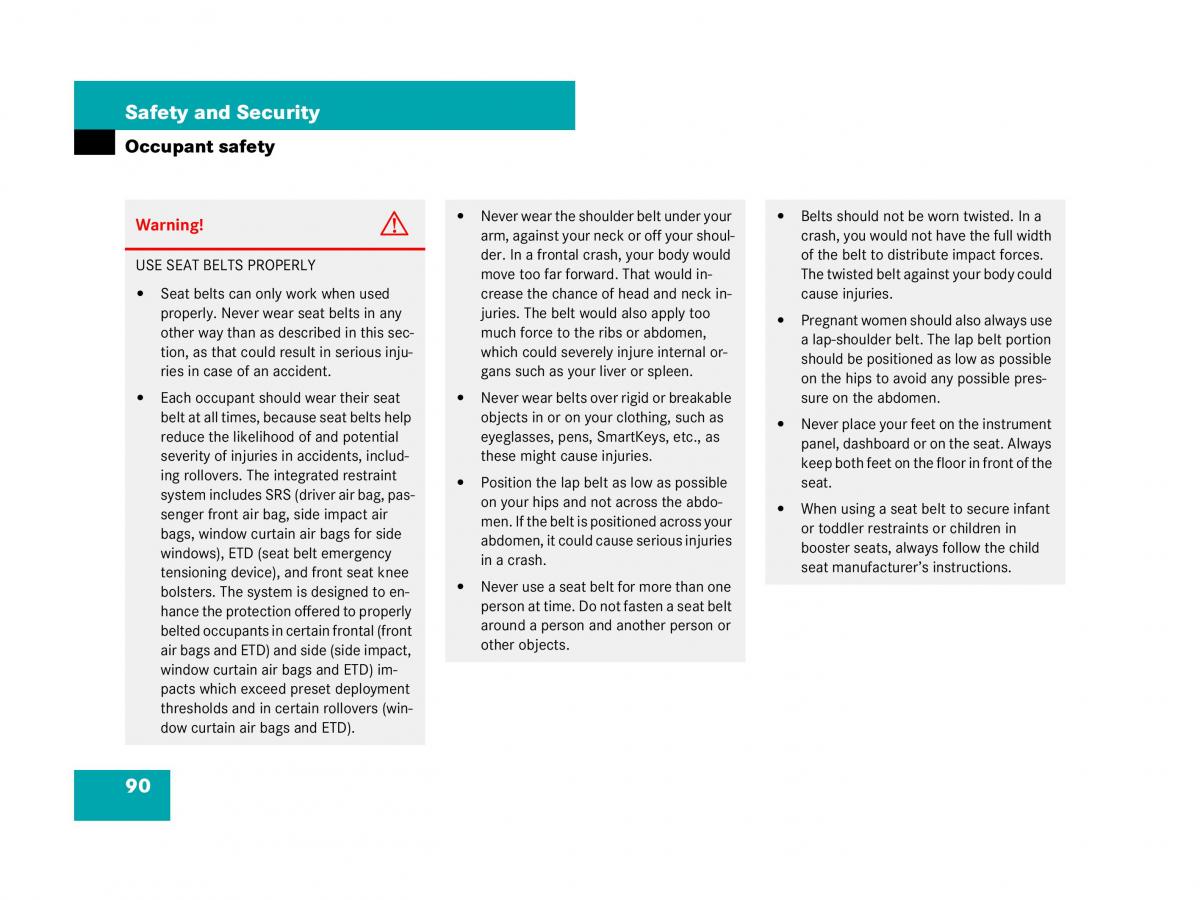 Mercedes Benz GL Class X164 owners manual / page 91