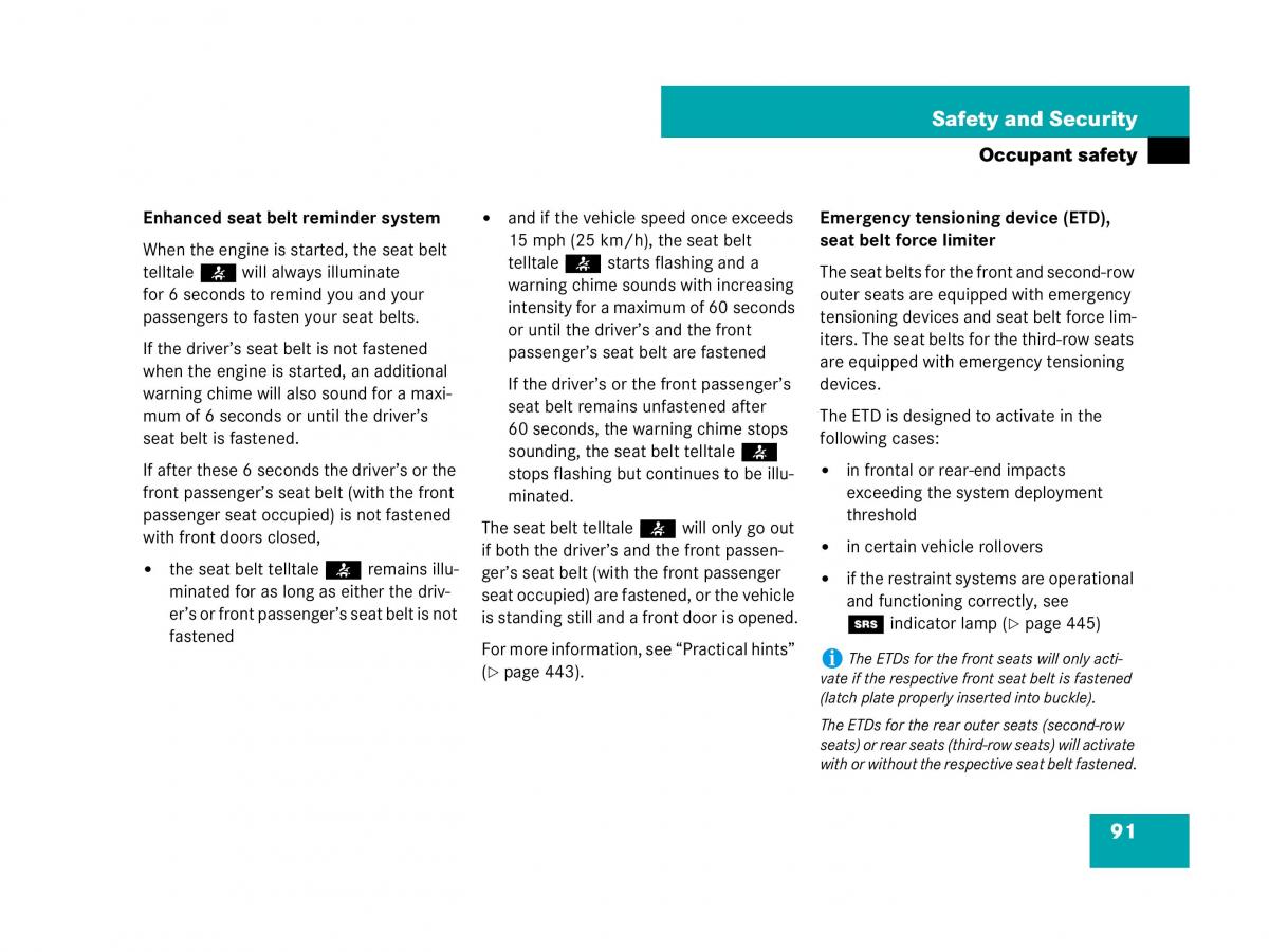 Mercedes Benz GL Class X164 owners manual / page 92