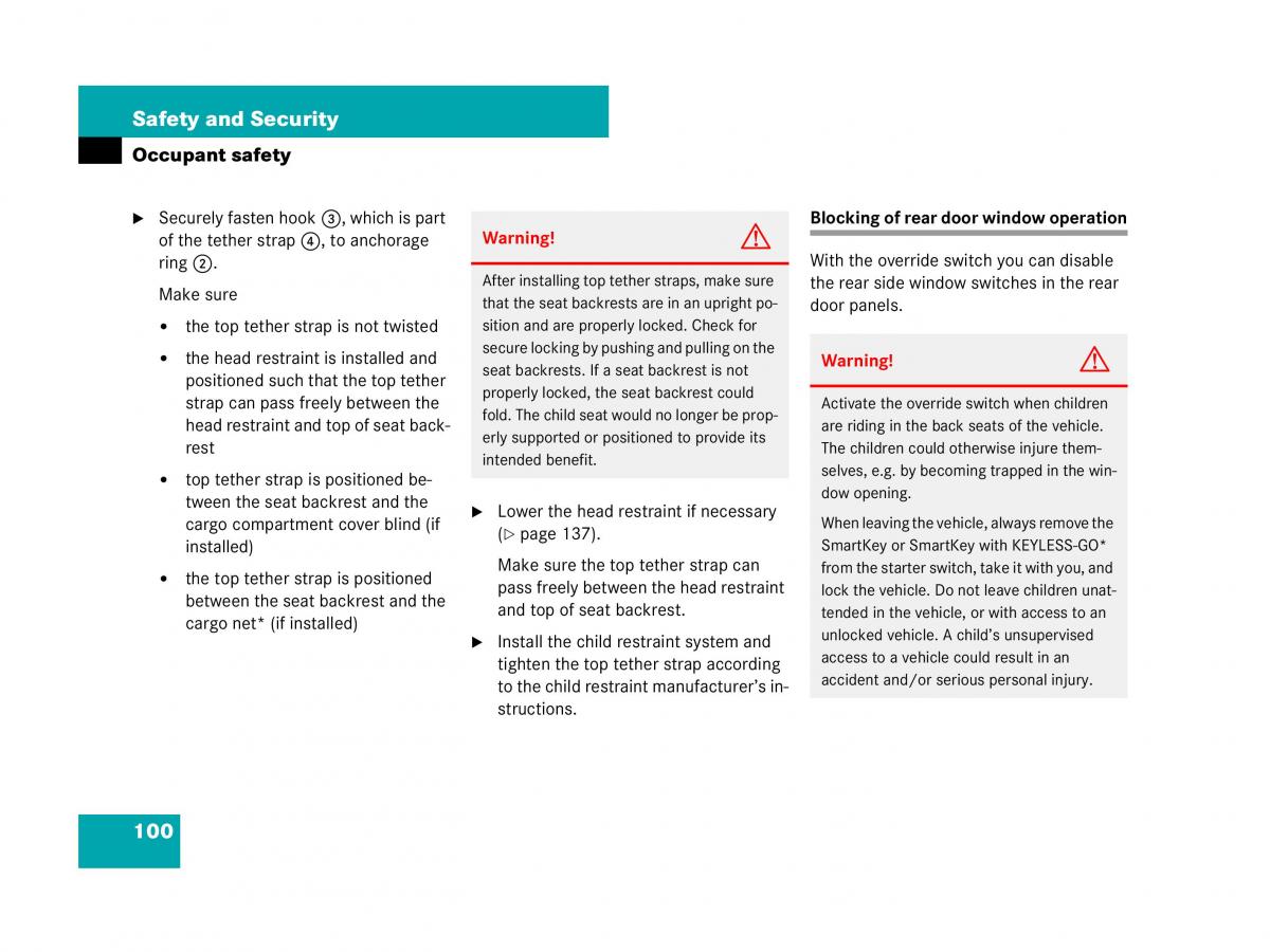 Mercedes Benz GL Class X164 owners manual / page 101