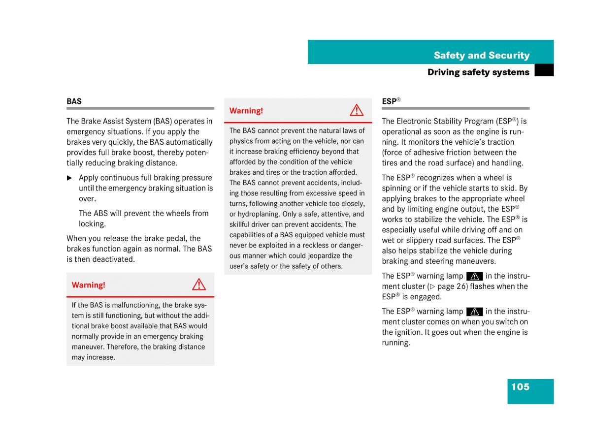 Mercedes Benz GL Class X164 owners manual / page 106