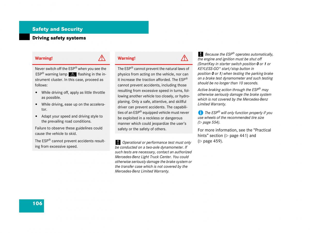 Mercedes Benz GL Class X164 owners manual / page 107