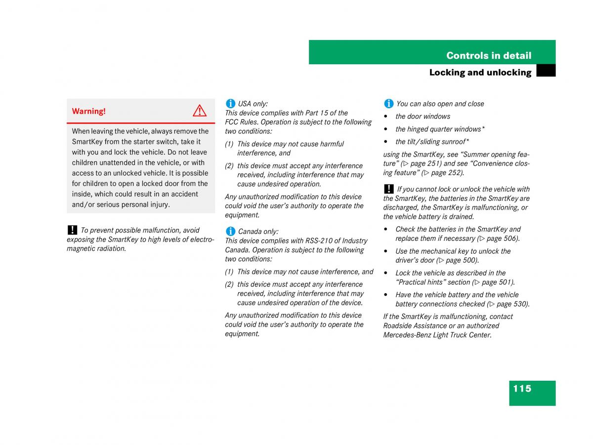 Mercedes Benz GL Class X164 owners manual / page 116