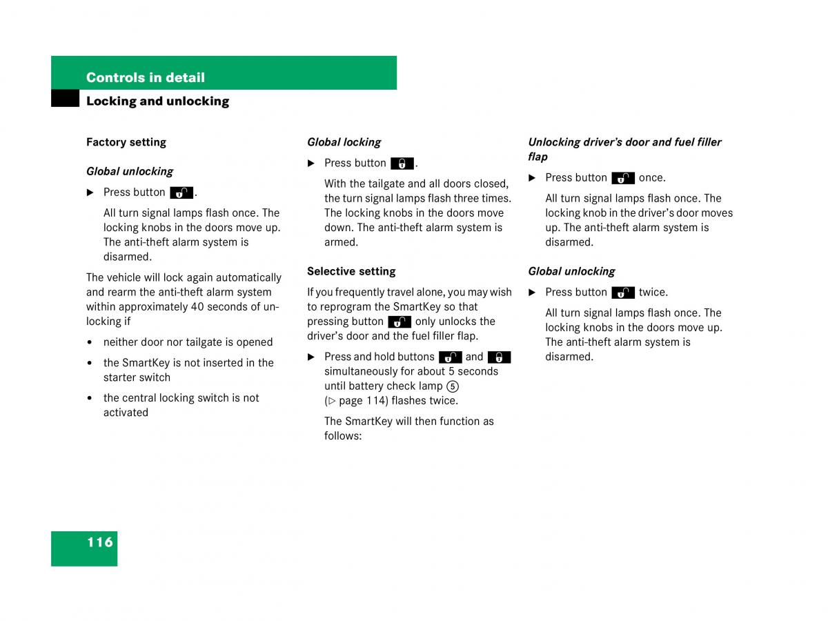 Mercedes Benz GL Class X164 owners manual / page 117