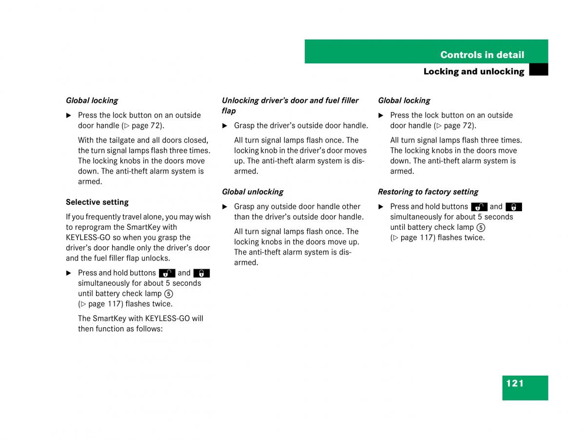 Mercedes Benz GL Class X164 owners manual / page 122