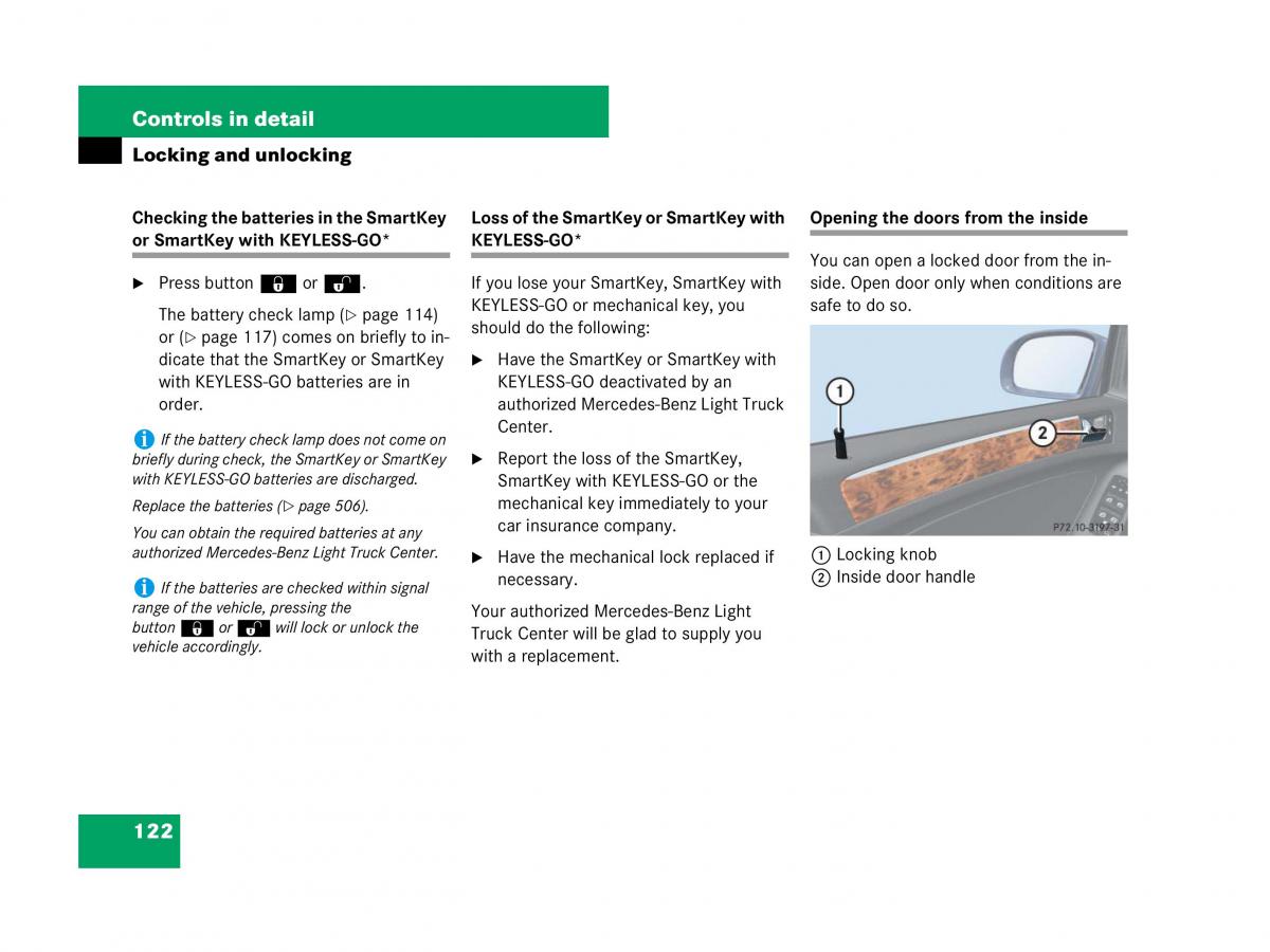 Mercedes Benz GL Class X164 owners manual / page 123