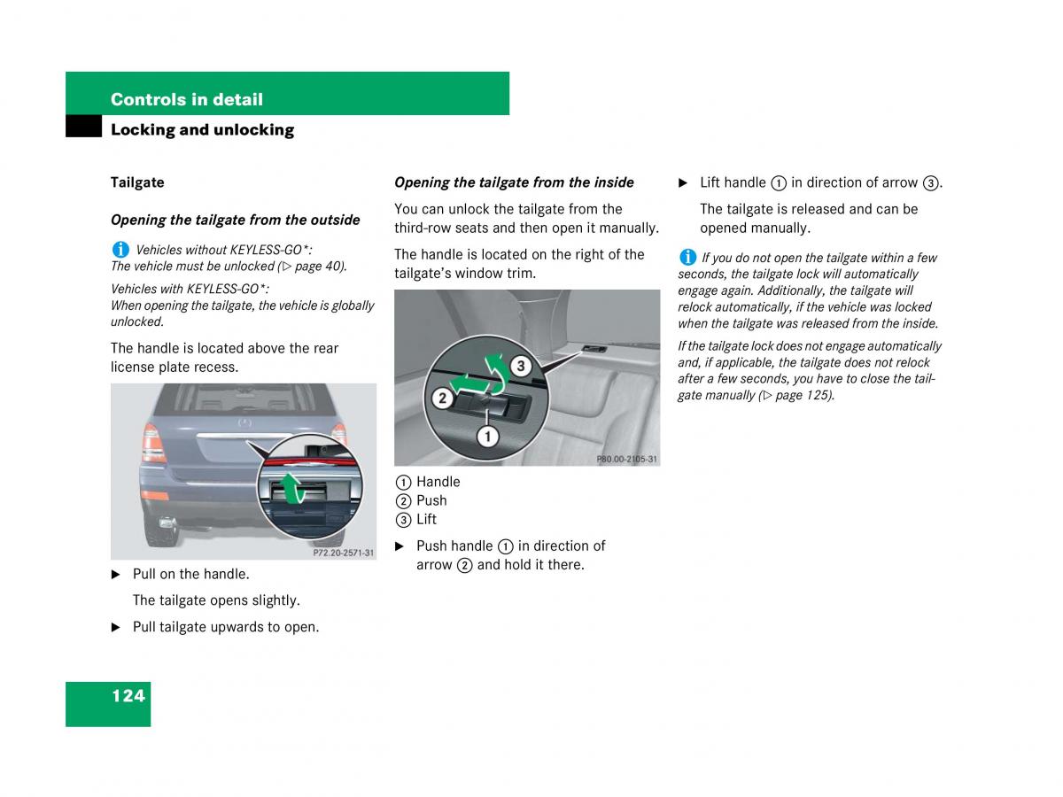 Mercedes Benz GL Class X164 owners manual / page 125