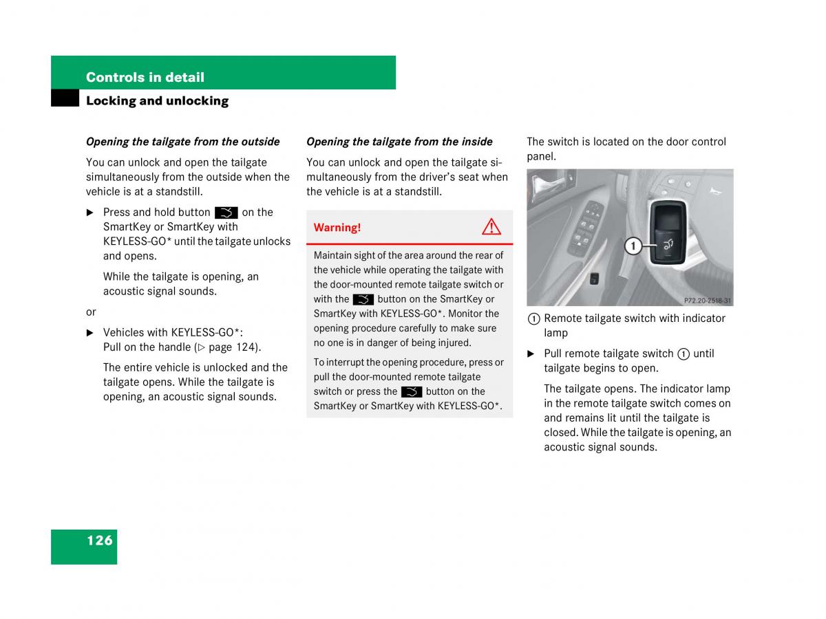 Mercedes Benz GL Class X164 owners manual / page 127