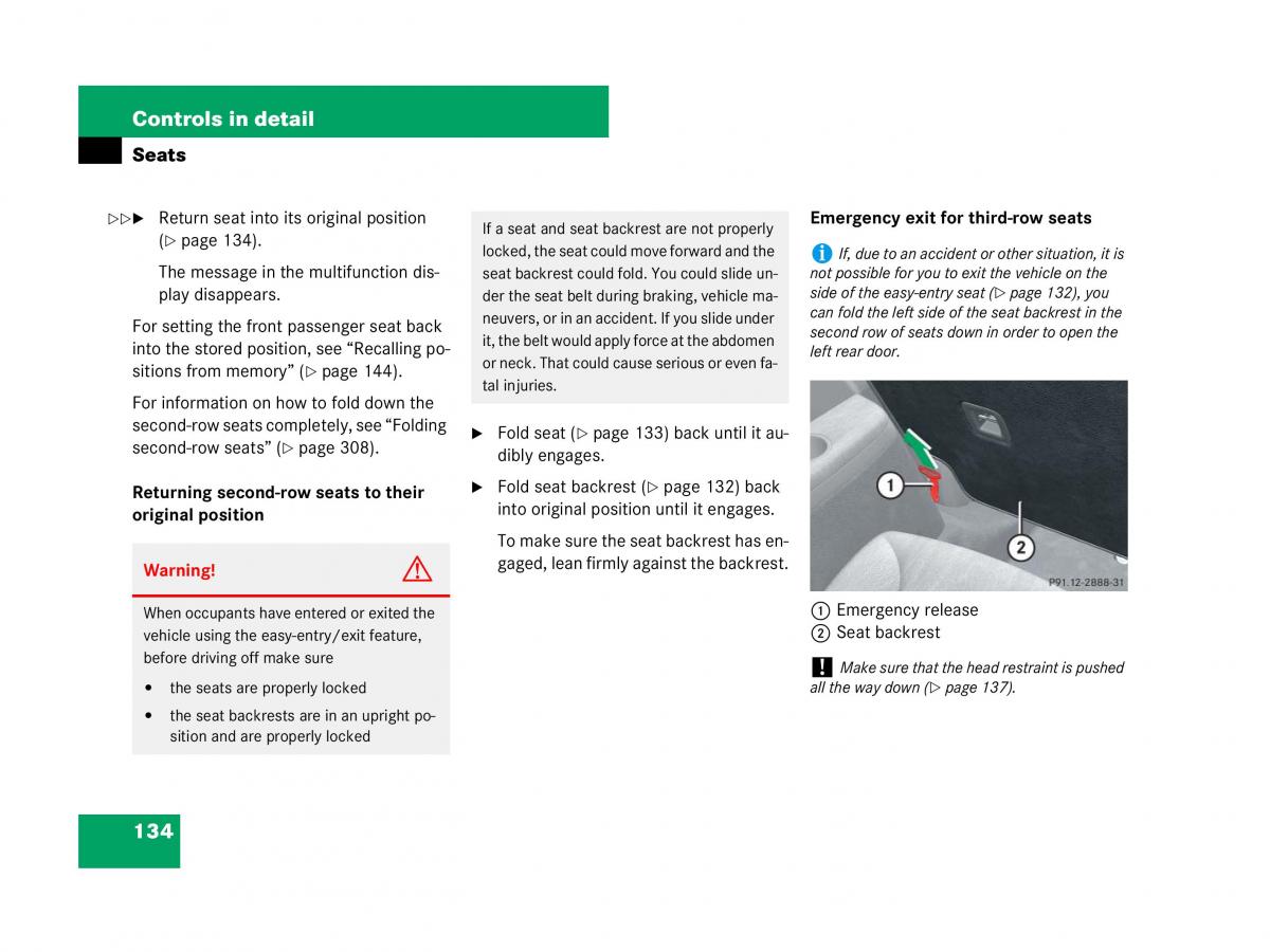 Mercedes Benz GL Class X164 owners manual / page 135