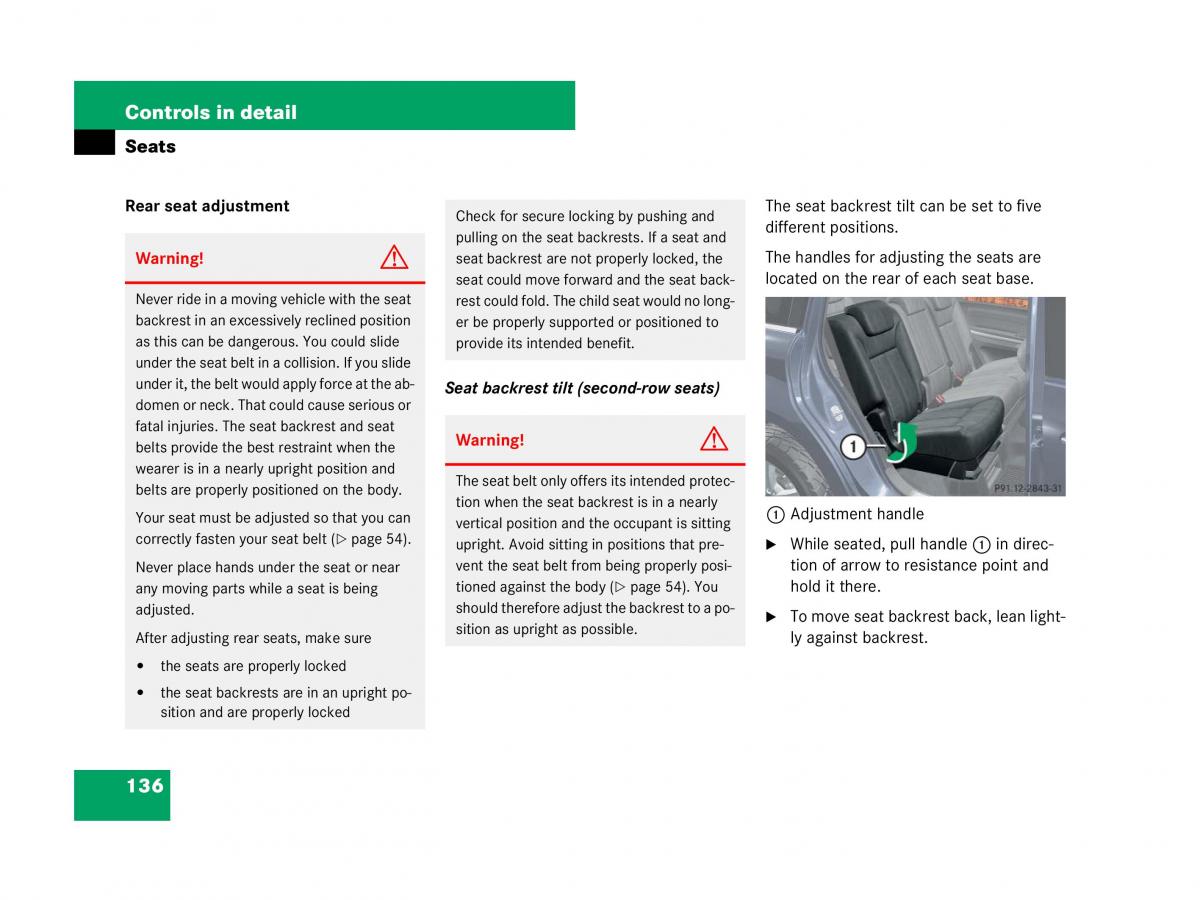 Mercedes Benz GL Class X164 owners manual / page 137