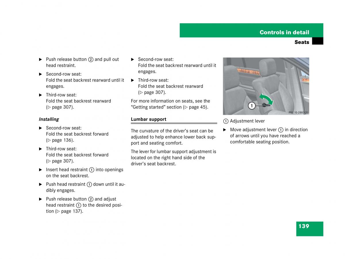 Mercedes Benz GL Class X164 owners manual / page 140