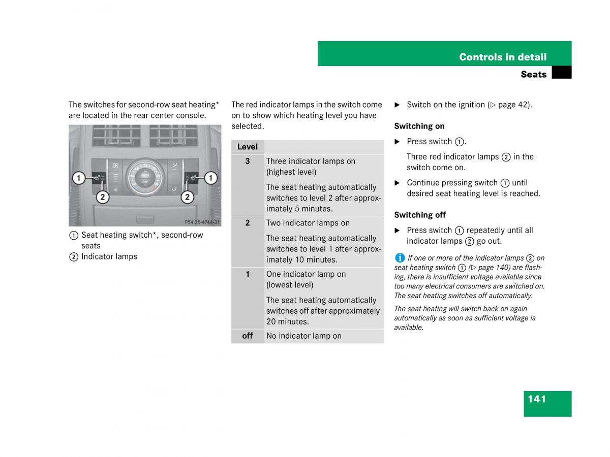 Mercedes Benz GL Class X164 owners manual / page 142