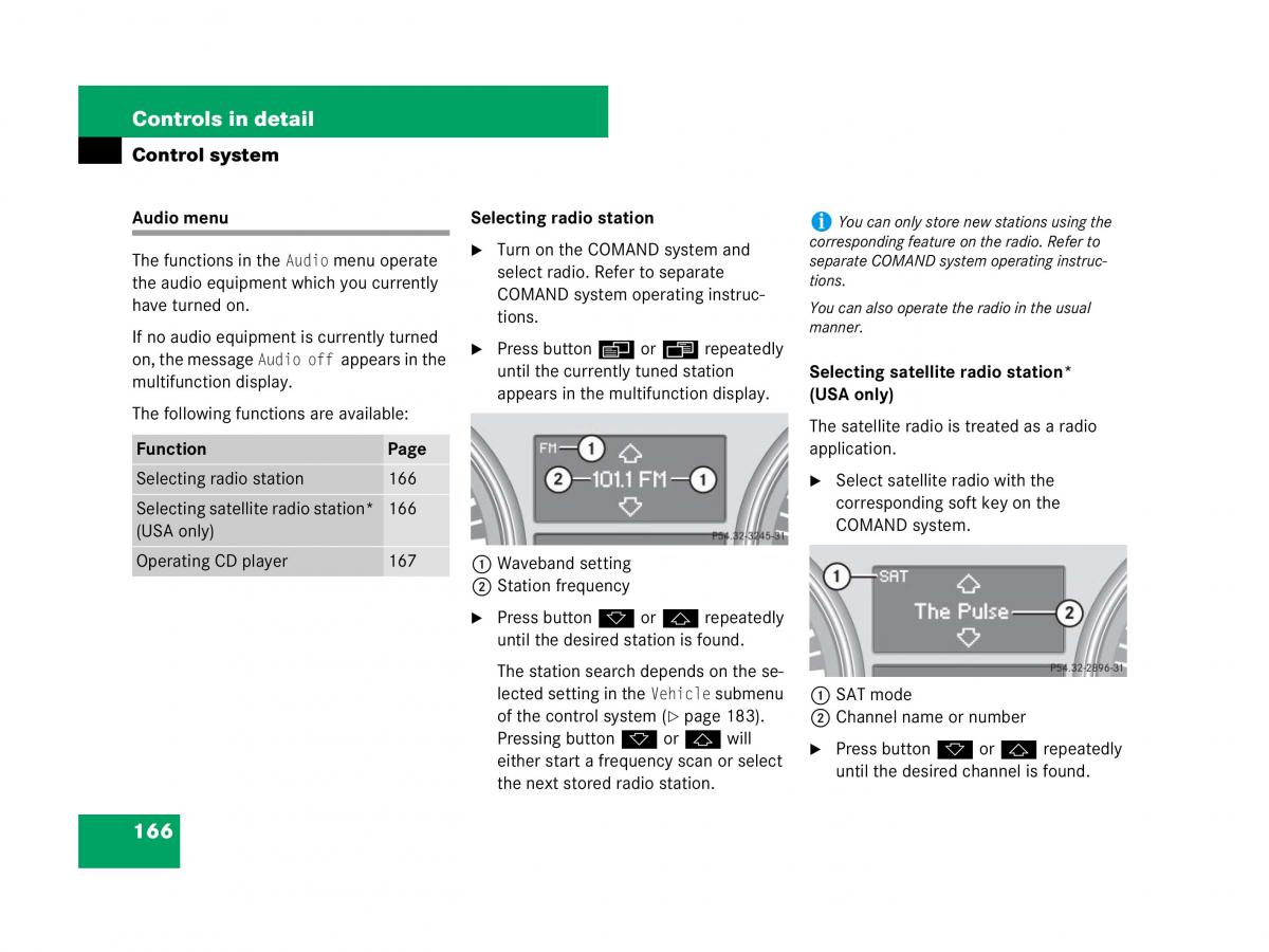 Mercedes Benz GL Class X164 owners manual / page 167