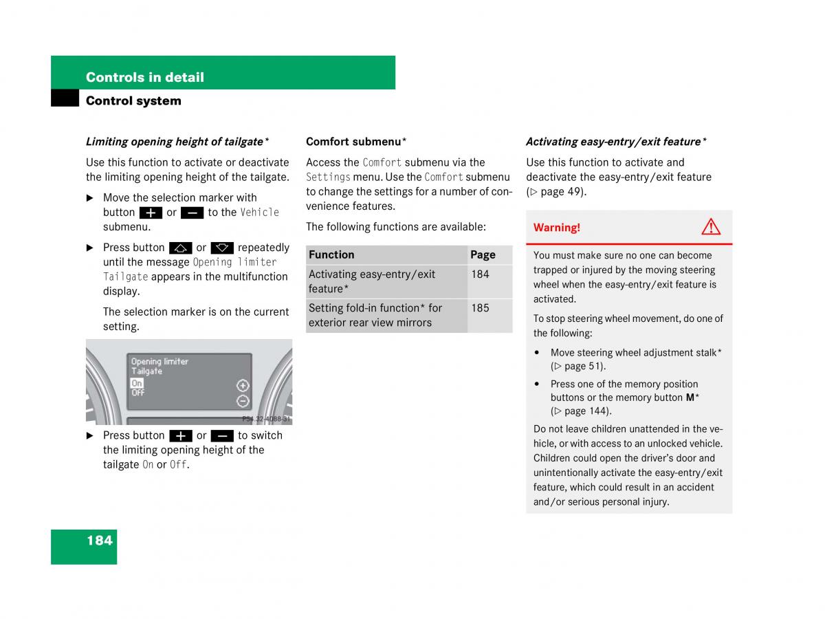 Mercedes Benz GL Class X164 owners manual / page 185