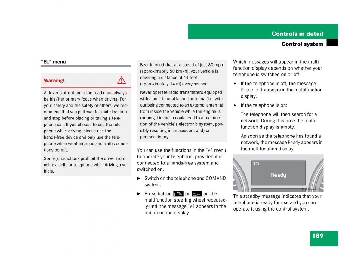 Mercedes Benz GL Class X164 owners manual / page 190