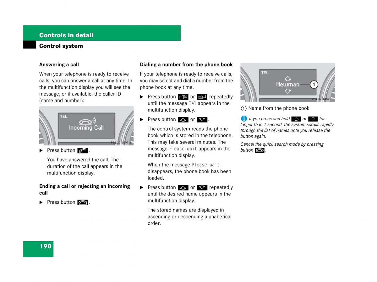 Mercedes Benz GL Class X164 owners manual / page 191