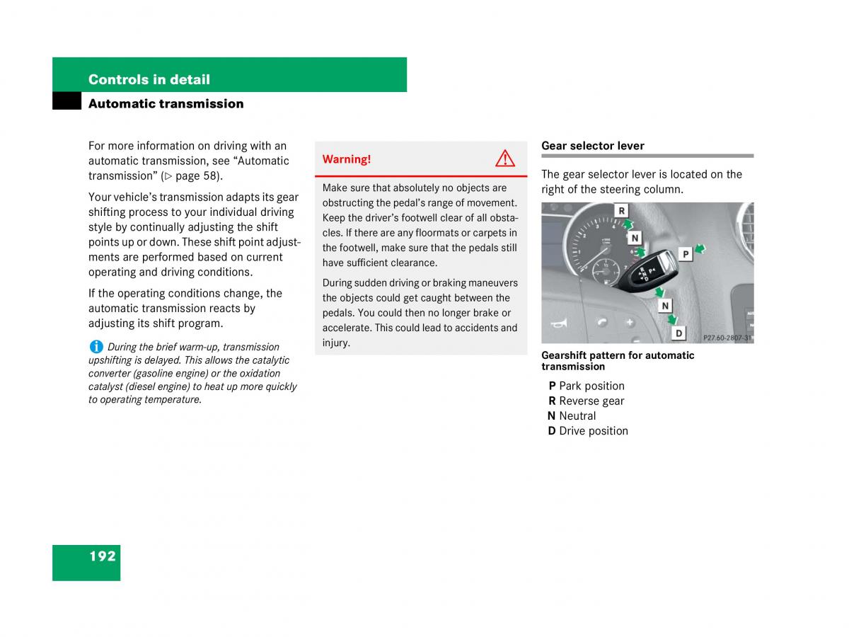 Mercedes Benz GL Class X164 owners manual / page 193